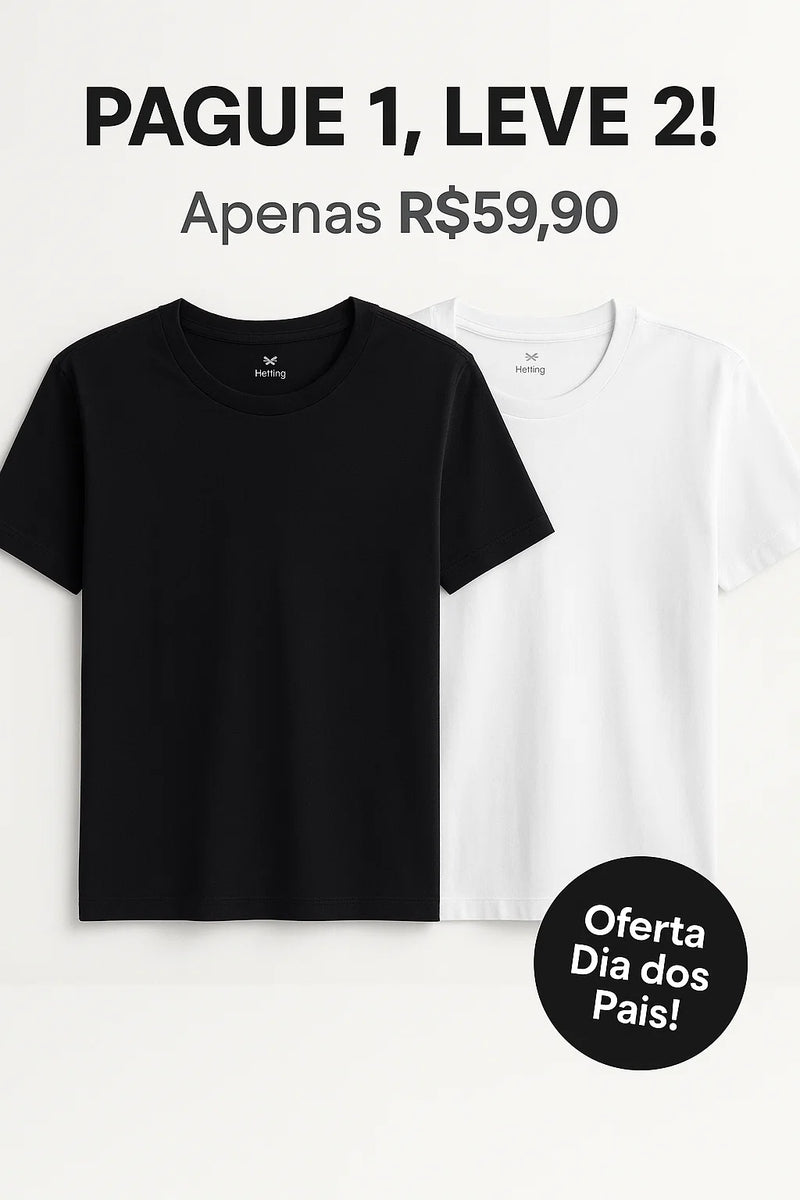 camiseta masculina manga curta em malha texturizada - Pague 1 leve 2!