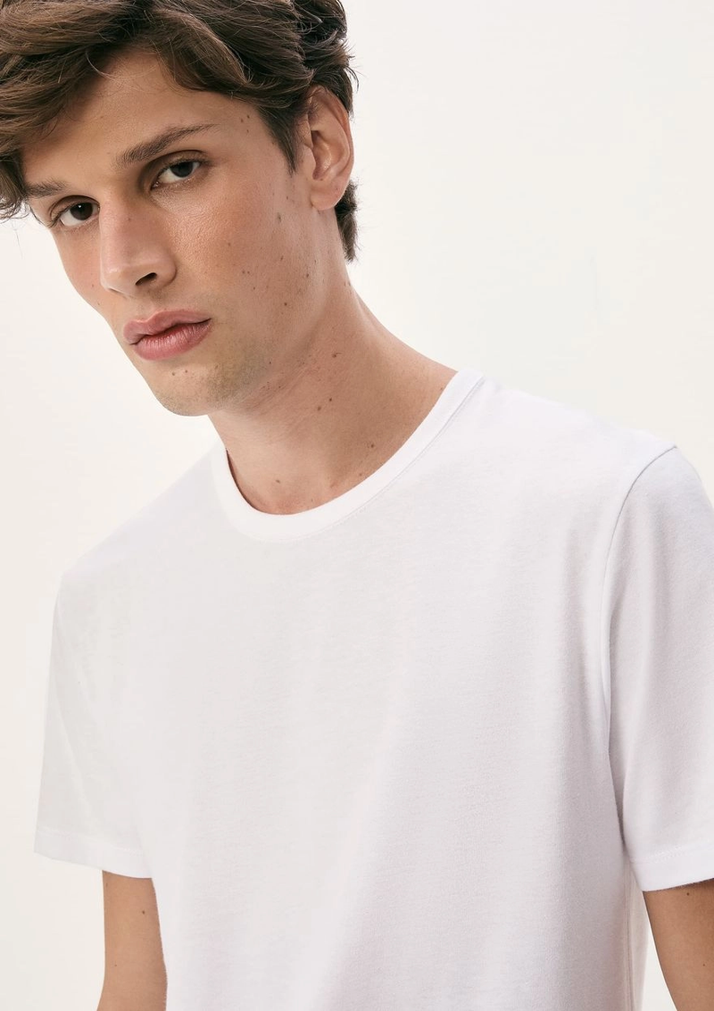 camiseta básica masculina manga curta slim - branco