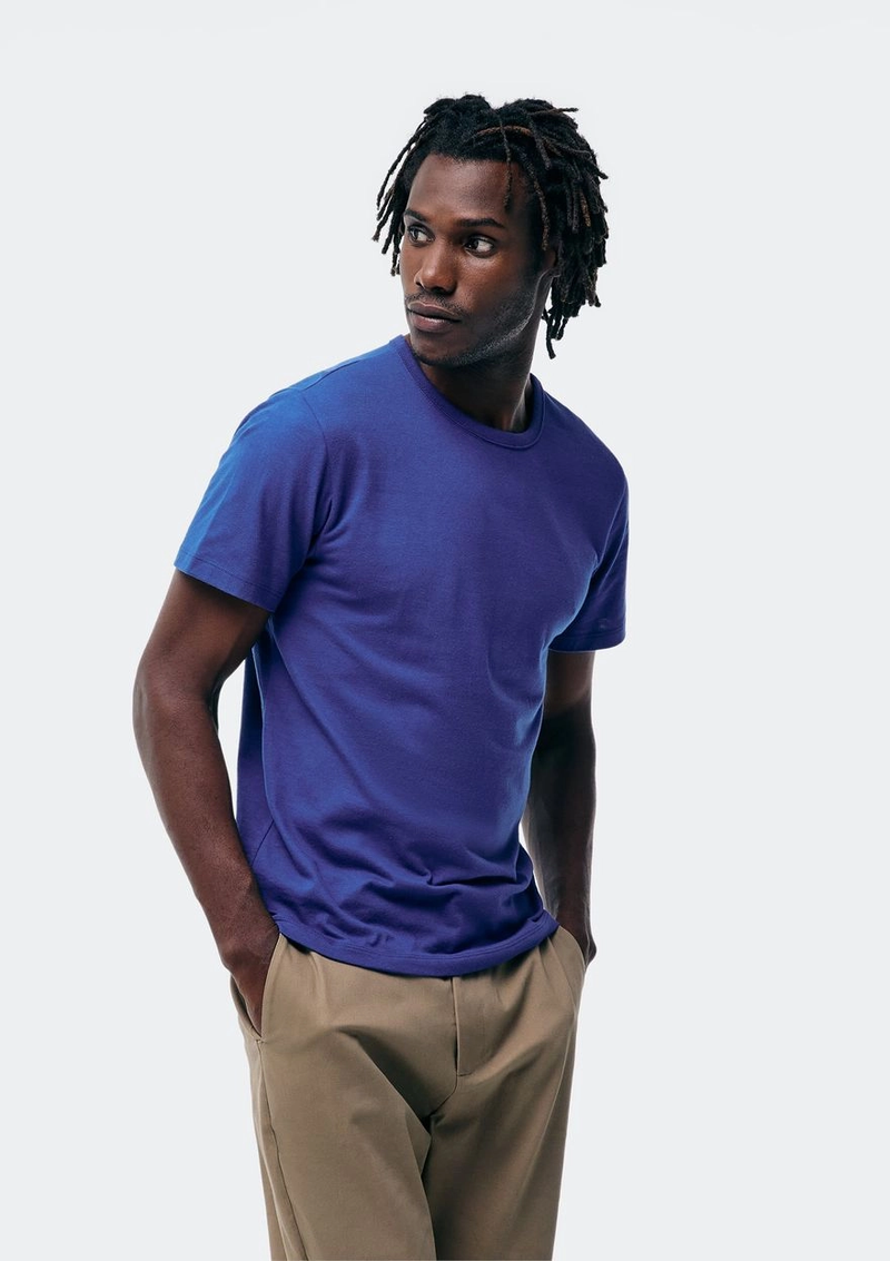 camiseta básica masculina manga curta slim - azul 4.4  (327)