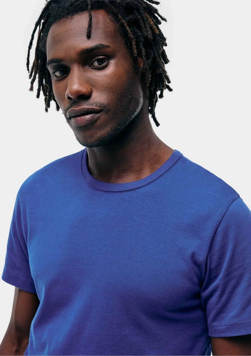 camiseta básica masculina manga curta slim - azul 4.4  (327)