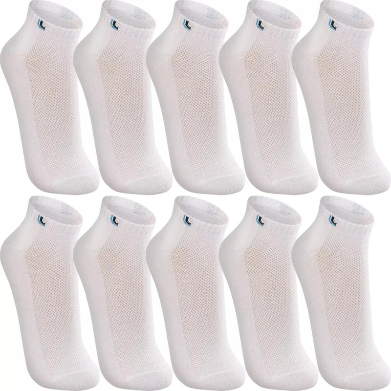 DEZ pares Meias Lupo Cano Baixo Curto Tornozelo Algodão Masculina Meia Feminina Original - Sortido / 75% off por 57,90