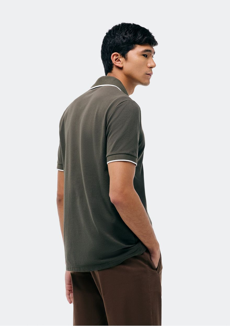 camisa polo básica masculina em piquet com bordado - verde