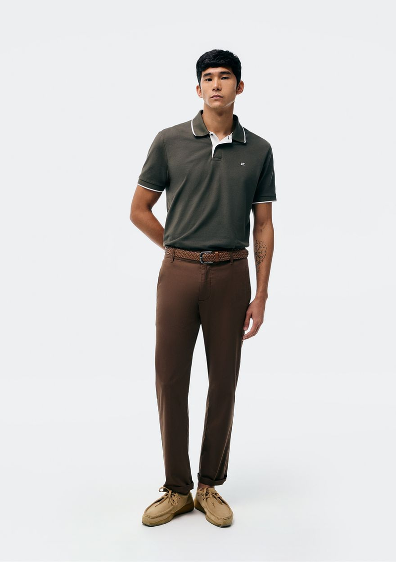 camisa polo básica masculina em piquet com bordado - verde