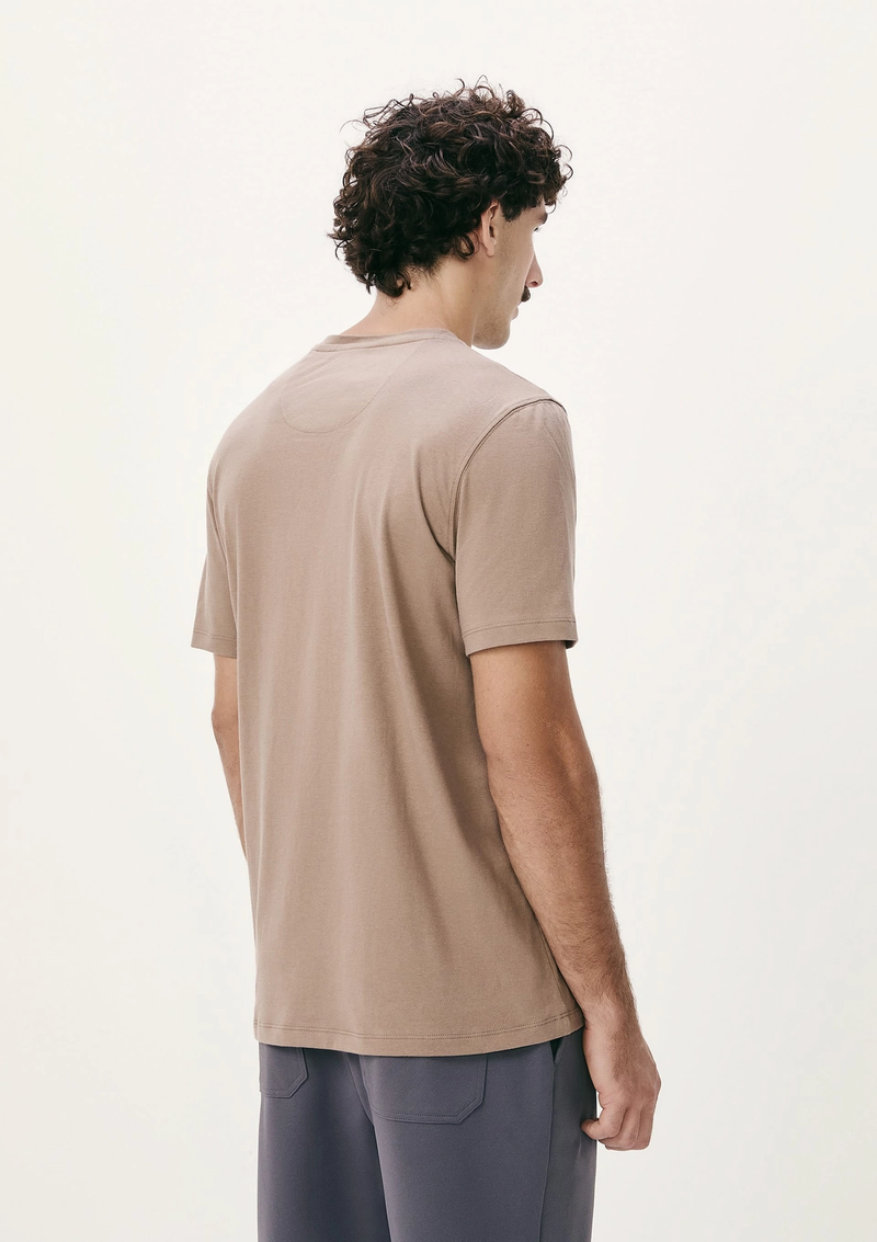camiseta básica masculina manga curta pima - bege
